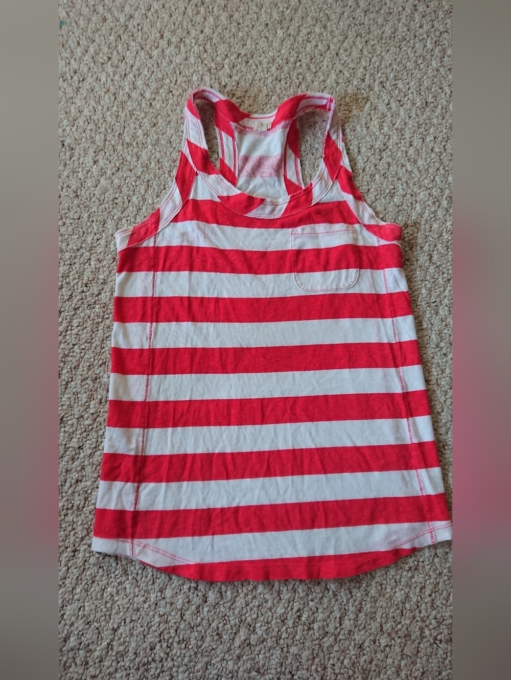 J. Crew Red and White Striped Racerback Tank size XXS